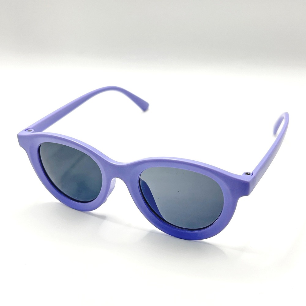 Purple Cat Eye Sunglasses Kids OS Purple Matte Retro Summer Beach UV Protection